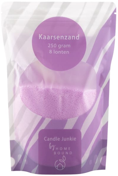 Kaarsenkorrels zak met 8 lonten magenta
