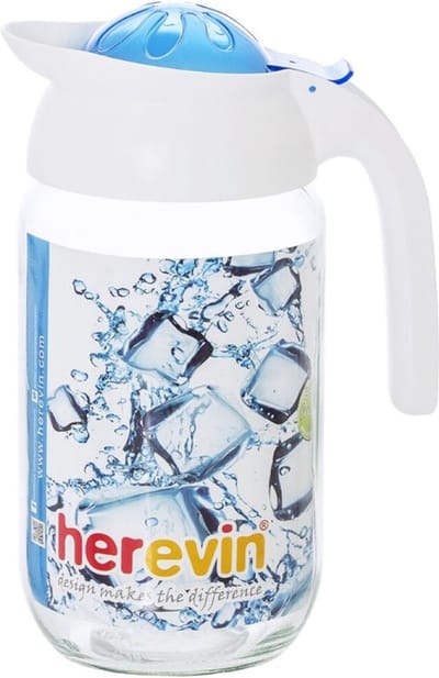 Glazen schenkkan/karaf 1,5 liter met deksel - Sapkannen/waterkannen/schenkkannen