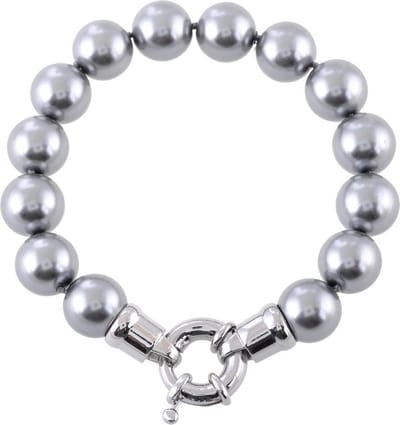 Behave - Grijze parelarmband met sluiting - elegant detail - dagelijks