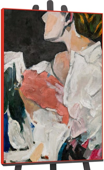 Canvas schilderij groot handgeschilderd abstracte silhouet expressief – YS-Art Gallery – Mysterieuze wanddecoratie voor woonkamer – Modern schilderij voor hal en kantoor