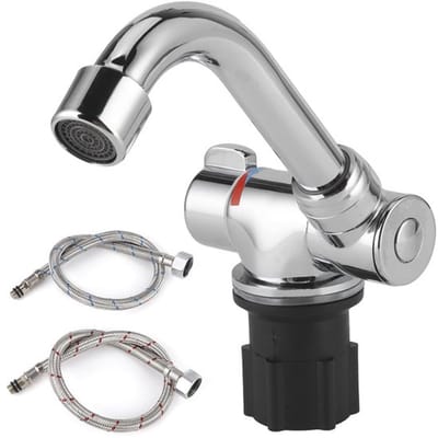Vouwkraan voor warm/koud water - Keukenkraan - Buitenkraan - Zinklegering/koper - Chroom afwerking - 360 graden draaibaar - Waterkraan