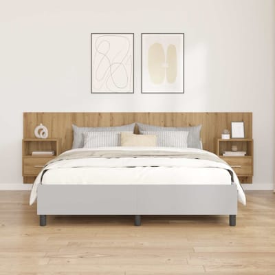 vidaXL - Hoofdeinde - Met - Kast - 3 - st - Artisan - Eiken - Bewerkt - hout