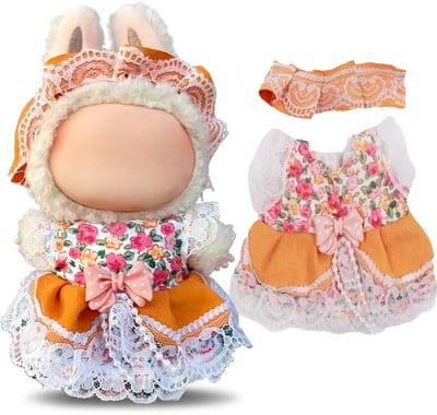 Dailygoods- Poppen Kleding Set - Poppen Accessoires - Pluche Poppen 17 cm - Zachte Kwaliteit - Creatief Cadeau - Wasbaar en Duurzaam - Poppenkleding
