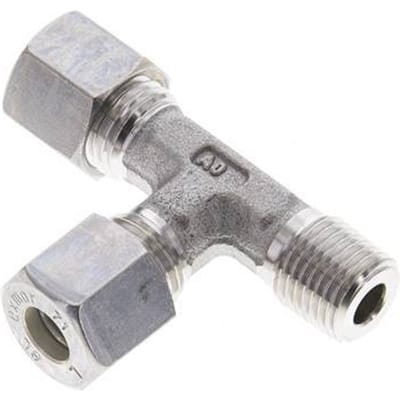 8L & R1/4'' RVS L-vorm Knelfitting Buitendraad 315bar ISO 8434-1