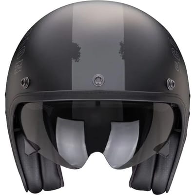 Scorpion Belfast Evo Spade Matt Zwart Zilver Jethelm - Helm