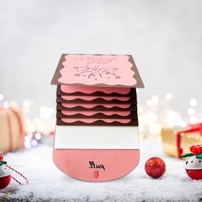 Kerst Geld Enveloppen - Cash Houder Boekje - Vakantie Besparingen - Handgeschreven Notities - 19 x 11 cm - Roze