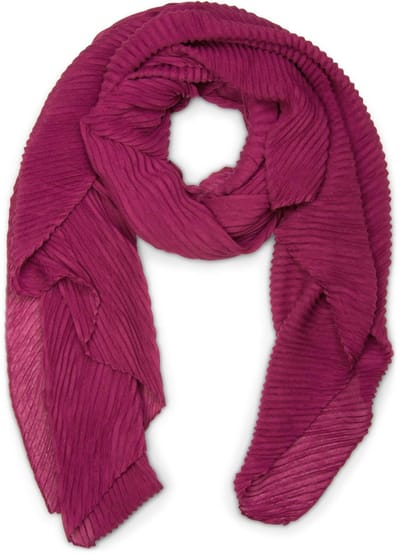 styleBREAKER dames sjaal fijn geribbeld | Lichte geplooide sjaal voor stijlvolle looks | Elegant halsdoek met vloeiende plooien | Modieus veelzijdig & Aangenaam zacht | 96 x 192 cm, paars, Eén Maa