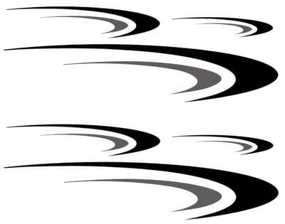 Dailygoods- Streepgrafiek Stickers - Vinyl Decals voor Auto - 6x Stickerset - Grote Stickers voor Camper/Aanhanger - 104 cm x 19 cm - Geschikt voor Exterieurdecoratie - Autostickers