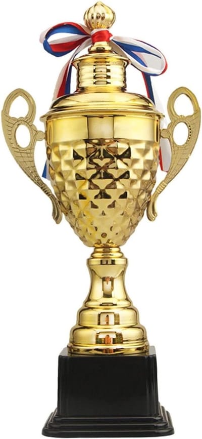 Metalen Competitie Beker - Sport Trofee - Winst Vieren - Robuust Metaal - 54 cm - Goud