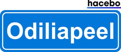 Hacebo - Plaatsnaam Sticker - 29x10 CM - Odiliapeel sticker - Verkeersborden sticker - grappige cadeaus - Odiliapeel