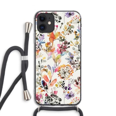 Case Company® - Hoesje met koord geschikt voor iPhone 11 hoesje met Koord - Wilde grassen - Telefoonhoesje met Zwart Koord - Bescherming aan alle Kanten en Over de Schermrand