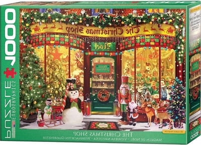 Kerstwinkel Puzzel - Legpuzzel Kerst - Ontspannen Puzzelen - Perfecte Pasvorm - 68 x 48 cm - Kleurrijk