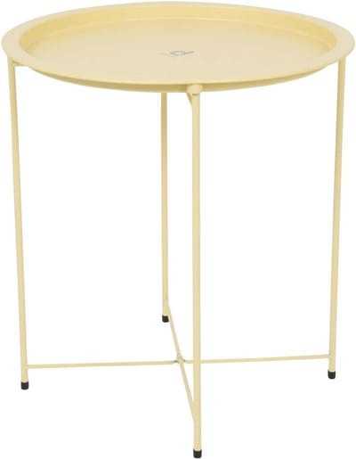 Bijzettafel Rond - Tafeltje Dienblad - Kamperen Buiten - Verwijderbaar Bord - 47 x 51 cm - Citroen