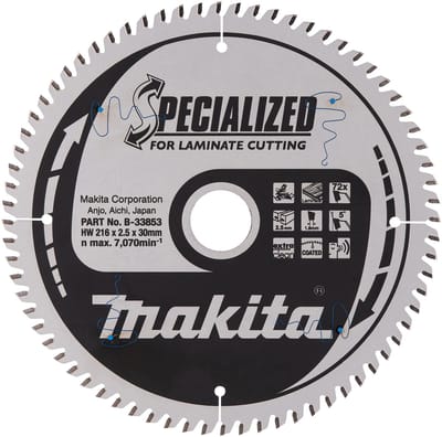Makita B-33853 Afkortzaagblad Laminaat | Specialized | 216 x 30 mm | 72-tands