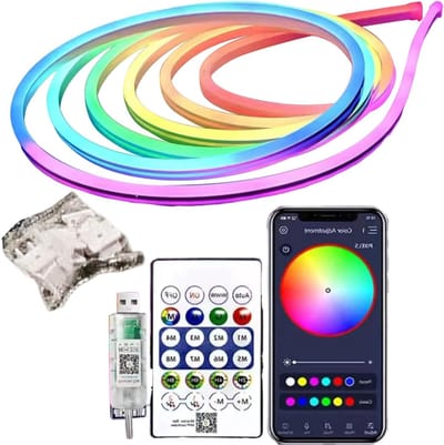 RGB LED Strip - Decoratieve Verlichting - Sfeer Creëren - App Bediening - 2 Meter - Meerkleurig