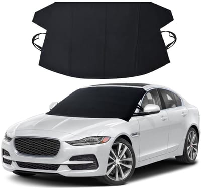 YAGXIG Wind- en ijsbeschermer voor voorruit - Sneeuwhoes voor auto - Zonnescherm - Sneeuwbescherming - Vorstbescherming - Vorstbescherming (165 cm x 180 cm) Winddichte, vorstbestendige en ijsbestendige zonnescherm, geschikt voor kleine auto's.