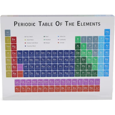 Décoration de Tableau Périodique Éducatif Sûr Inodore Moderne Acrylique Éléments du Tableau Périodique pour Maison École S 100x40x0.3cm / 39.4x15.7x0.1in