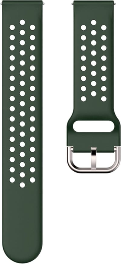 Siliconen bandje - geschikt voor Huawei Watch GT Runner 2 / GT 2(e) 46 mm / GT 3 / 4 / 5 (Pro) 46 mm / Watch 3 (Pro) / Watch 4 (Pro) / GT 6 (PRO) 46mm - donkergroen