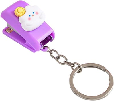 Cartoon Nietmachine - Mini Nietmachine - Papier Bundelen - Met Sleutelhanger - 4 cm - Zonnewolken