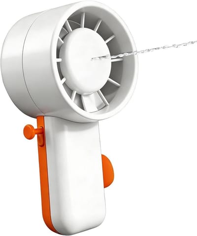 Waterspeelgoed Ventilator - Waterpistool Zomer - Buiten Spelen - Dubbele Functie - 15 x 8 x 5 cm - Oranje