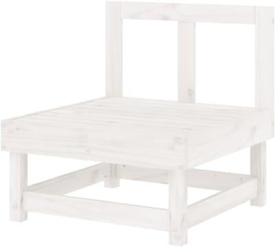 Tuinmiddenbank Hout - Bankje Buiten Terras - Gezellig Samenzijn - Modulair Ontwerp - 1 stuk - Wit