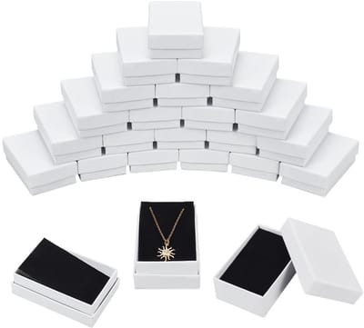 Dailygoody - Sieraden Doos - 24 Stuks - Perfect voor Cadeaus - Wit - Sieraden Display - Voor Halskettingen Oorbellen Ringen Armbanden