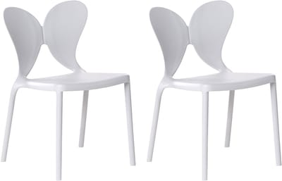 LARISSA - Tuinstoel set van 2 - Lichtgrijs - Kunststof