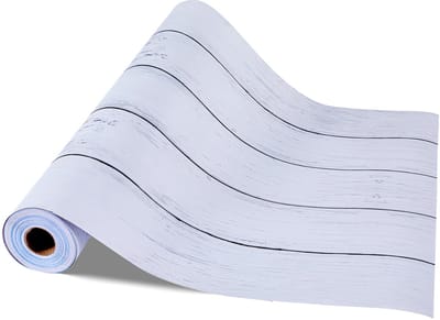 Peel And Stick Tapijt, 45cm x 12m Contactpapier Met Wit Houttekstuur, Waterdicht Self-Adhesief Vinyl Rol voor Eenvoudige Reiniging en Toepassing, Ideaal voor Decoreren Van Slaapkamers, Keukens, Kantoren, Badkamers en Bureaus