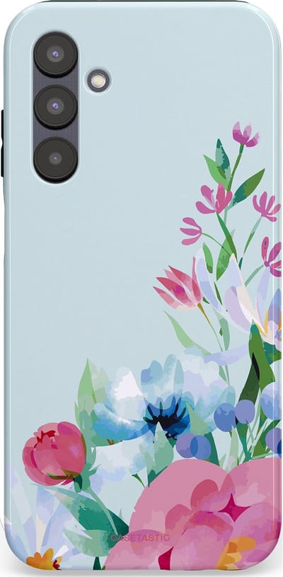 Casetastic hoesje geschikt voor Samsung Galaxy A25 - Dubbellaagse bescherming - Dagdroom in bloei - Fashion Case - Lichtgrijs Lichtroze