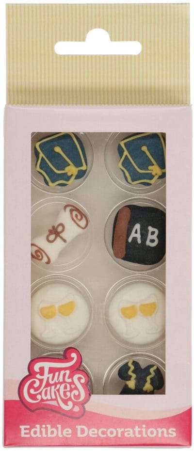 FunCakes Suikerdecoraties - Graduation - Set/8 - Eetbare Taartdecoratie