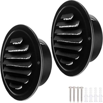 Ronde Ventilatie Rooster 100 mm RVS Zwart - Fijnmazige Afdekking met Schroeven