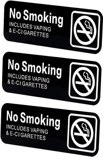 3 PCS Non-Smoking Bord - Duurzaam en Duidelijk Waarschuwingsbord - Niet Roken Bord voor Binnen en Buiten Gebruik - Kantoor - Restaurant - Openbare Ruimtes