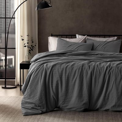 Dailygoods- Dekbedovertrek 155 x 220 cm - Microvezel - Ritssluiting - Kussenslopen 80 x 80 cm - Effen Grijs - Zacht en Comfortabel - Beddengoed