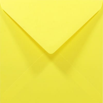 Gladde gele enveloppen 14x14 - vierkant - K4-140 - 140 x 140 mm - 50 stuks - NK natgelijmde - 80 gram - Rainbow - Netuno