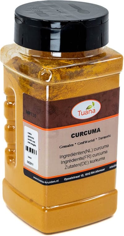 Tuana Kruiden - Kurkuma (curcuma Longa ) Gemalen - Strooibus 160 Gram - Tuanashop - MP-K-0055