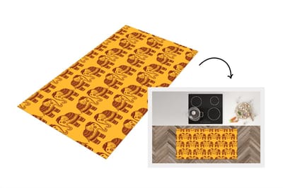 Keukenloper - Loper keuken - Patronen - Olifant - India - 120x60 cm - Keukenloper vinyl