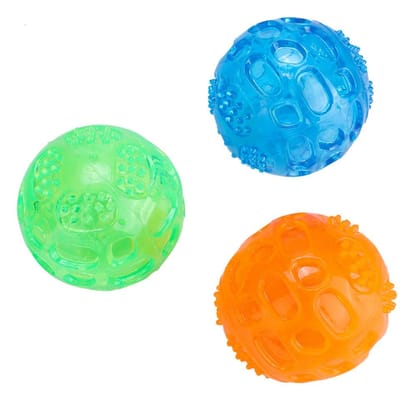 3 Stuks/set Hond Piepende Kauwbal Speelgoed Puppy Tandenpoets Ballen blue