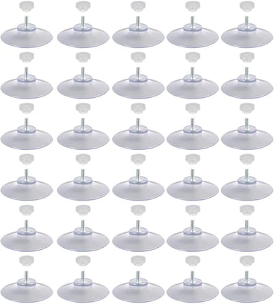 Dailygoods- Zuignappen 30 stuks - Herbruikbare Zuignappen met Schroefdraad - Diameter 5 cm - Transparante Zuignappen - Voor Ramen/Baden - Geschikt voor Binnen/Buiten - Zuignap
