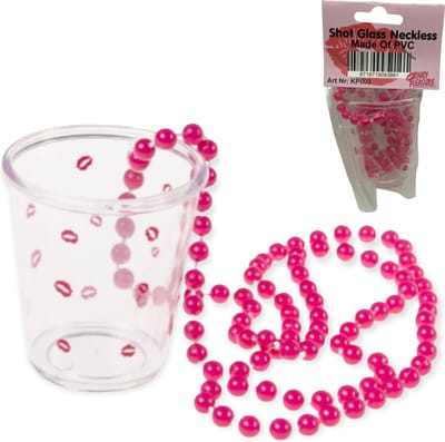Shotglas Ketting Roze – 12 Stuks – Shotglaasjes met Halsketting – Feest Accessoires – Vrijgezellenfeest & Festival