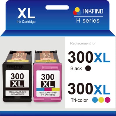 INKFIND 300XL Inktcartridge compatibel met HP 300 HP 300XL HP300XL HP300 HP CC641EE CC644EE Hoge Capaciteit - 2-pack (Zwart x 1 en Kleur x 1)