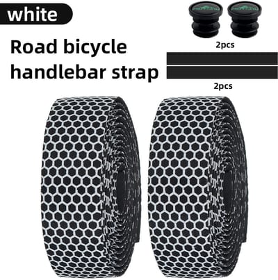 Oneay Hex fiets stuurlint set van 2 rollen – Antislip en schokdempend materiaal – Lengte 2 meter – Zelfklevend en ademend – Geschikt voor racefiets, MTB en wielrennen – Wit
