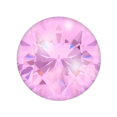 Quiges - Eligo Verwisselbaar Glas geslepen 8 mm Rond Zirkonia Licht Roze voor Zilveren Ring - 8 mm - ER8R018