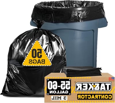 Vuilniszakken Heavy Duty - Afvalzakken Grote Maat - Afval Verwerken - Extra Dik 3 Mil - 60 Gallon - Zwart