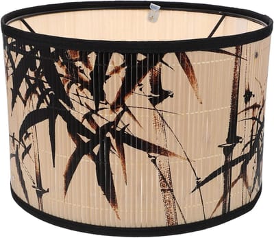Vintage Bamboelampen Schaduw voor Hanglamp – Decoratieve Lampenkap voor Woonkamer, Slaapkamer en Eetkamer, Onderhoudsvriendelijk 30 x 30 x 20 cm, Natuurlijke Stijl, Duurzaam Design, Warm Licht