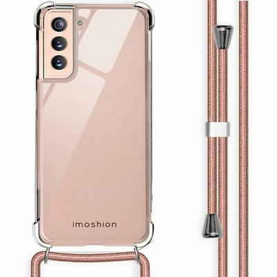 imoshion Hoesje - Geschikt voor Samsung Galaxy S21 - Backcover met koord - Rosé Goud