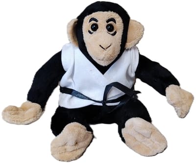 Knuffel Aap in Gi met Zwarte Band