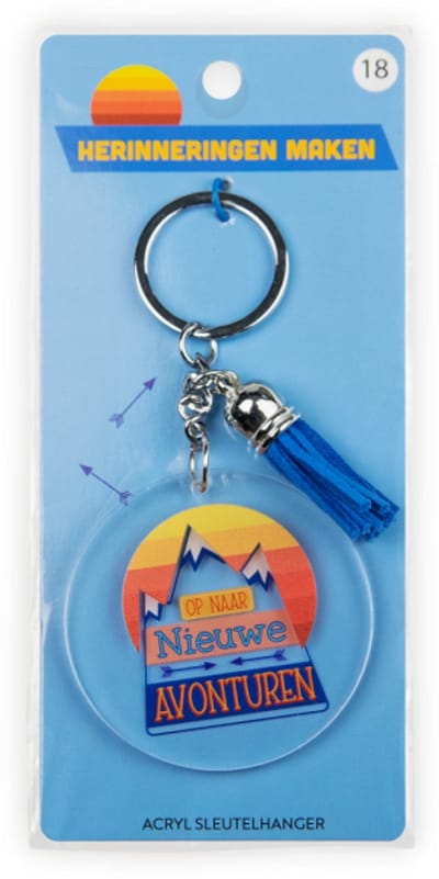 Sleutelhanger met kwastje | Acryl sleutelhanger - Nieuwe avonturen