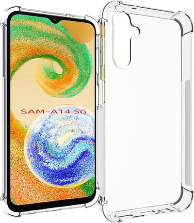 MobyDefend Hoesje - Geschikt voor Samsung Galaxy A14 - Transparante Shockproof TPU Backcover - Verstevigde Hoeken - Volledig Doorzichtig