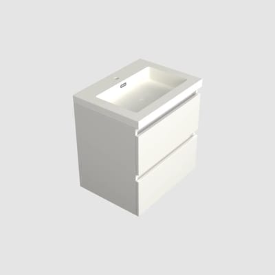 Dutchline Badmeubel Onderkast – Glans Wit – 60x46cm – 2 Lades – 1 Uitsparing