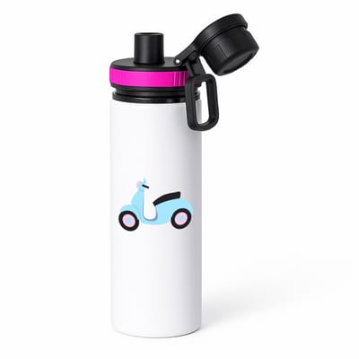 Hacebo® - Scooter waterfles met draaidop roze - Motor - Scooter rijders - Brommer - Motorvoertuig - water fles - 850ML